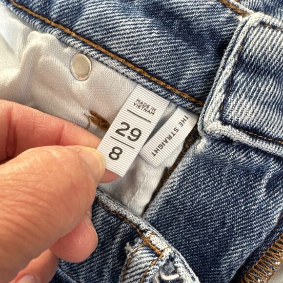 LOFT High Rise The Straight Denim Jeans Medium Wash sz 29/8 - Picture 5 of 7
